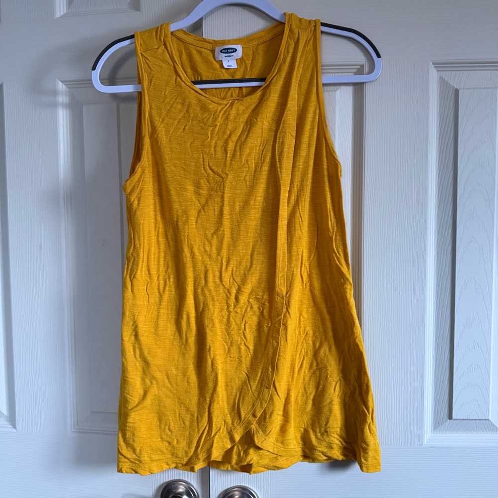 Old Navy Women's Nursing Maternity yellow Mustard Tank Top size small